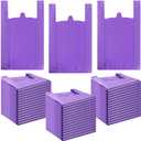 Dunzoom 300 Pcs T Shirt Bags Bulk Plastic Shopping Grocery Retail Bags with Handles 12 x 20 Inch for Small Business, Supermarket, Restaurant (Purple)