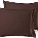 Nestl Soft Pillow Shams Set of 2 - Double Brushed Microfiber Pillow Covers - Hotel Style Premium Bed Pillow Cases, with 1.5 Decorative Flange, Queen 20"x30" - Chocolate (06 - Chocolate Brown)