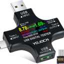 YOJOCK USB C Tester USB Power Meter 2 in 1 Digital Multimeter 3.6-32V 0-8.0A Voltage and Current Tester, Type C Voltmeter Battery Capacity Volt Ammeter Power Bank USB Cable Charger Detector