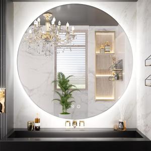 TETOTE 36 Inch Round Backlit Mirror for Bathroom,LED Round Lighted Circle Mirror with Lights Wall Mounted,3 Colors Dimmable,Anti-Fog, Waterproof (36"L x 36"W, Backlit 3 Color)