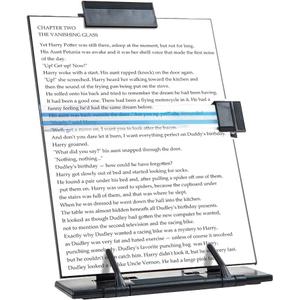 PowerKing Desktop Document Holder with 7 Adjustable Angles, Relieves Eyes and Neck Strain, Black Metal Paper Stand When Typing for Reading A4, Letters, Books, Receipts, Music Sheets, Textbooks