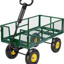 VIVOHOME Garden Cart Steel Heavy Duty 900 LBS Yard and Garden Wagon with 10 inch Tire and Handle Attach to ATV or Tractor Green (900LBS)