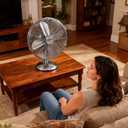 BEYOND BREEZE 12 Inch Retro Oscillating Table Fan, All Metal Desk Fan with 3-Speed and 80 Wide Oscillation, Perfect for Home and Office