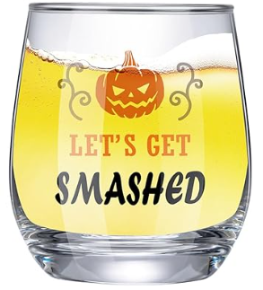 Let's Get Smashed 4 PCS  Halloween Glasses Halloween Party Drinking Cups 4 Glass Cups 