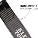 KLEIN TOOLS 80188 Skribes 2.8 mm Mechanical Carpenter Pencil with Built-In Sharpener and 10-Pack Graphite Lead Refills, for Deep Hole Marking for Woodworking and Construction