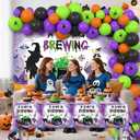 Halloween Baby Shower Party Decoration, A Baby Is Brewing Party Supplies with Backdrop Tablecloth Balloons Halloween Gender Reveal Party Decor Supplies
