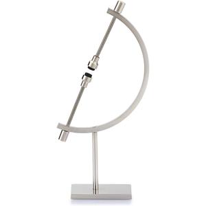 JUXYES Silver Tone Metal Sphere Holder Caliper Stand, Hold Max to 2-7/8, Caliper Style Display Stand for Mineral, Ornament, Gem, Shell, Coin, etc, Silver, Small