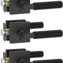 Amerdeco 3 Pack Privacy Door Handles, Matte Black Interior, Knurled Lever, Heavy Duty for Bedroom and Bathroom, Reversible Keyless for Right & Left Side AM0021