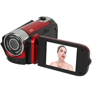 1080PDigital Camera, 16MP Camcorder with 2.4 Inch Rotatable Screen, 16X Zoom HD Video Recorder with Fill Light, Video Camera Built in Battery (Red)
