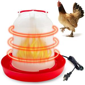 Heated Chicken Waterer-Removable Chicken Coop Accessories for Chicken Watere On Winter (1.1Gallon)
