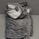 Electric Throw Heated Throw 50''x60'', Striped Flannel & Thicker Sherpa, 5 Heat Settings & 4 Hour Auto Off with FCC/ETL Certified, Overheat Protection & Machine Washable, Great Gift, Light Grey