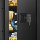 25.6" Tall Fireproof Wall Safes Between the Studs 16" Centers, Heavy Duty Combination Lock in Wall Safe with 2 Removable Shelf, Hidden Safe for Money, Jewelry, Document, Passport (Black)