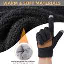 Gloves for Cold Weather Men,Thermal Winter Gloves with Touchscreen Fingers,Fleece Warm Gloves for Women (Black, L)