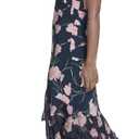 Tommy Hilfiger Women's Flutter Sleeve V-Neck Ruffle Trim Hi-Lo Midi Dress, Floral, Size 10