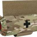 PETAC GEAR Tactical First Aid Drop Dump Pouch, Micro Medical Trauma Roll Up Drop Pouch EMT IFAK Sub Abdominal Carrying Bag with Hook-N-Loop (MC)