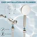 Filtered Shower Head with Handheld,High Pressure 6 Spray Mode Showerhead with Filters,Detachable Shower Head, Water Softener Filters Beads for Hard Water -Remove Chlorine (Brushed Nickel)