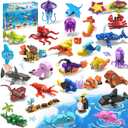 30 Pack Animals Valentines Party Favors For Kids, 824PCS Marine Animal Building Block Sets for Valentines Day Goodie Bags Filler Classroom Prizes Stocking Stuffers Birthday Gifts for Boys Girls 6+
