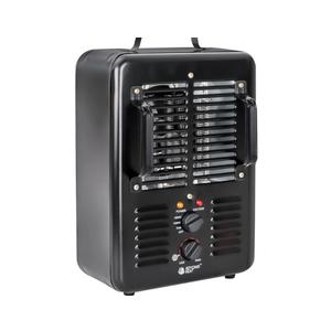 Milkhouse Space Heater, 1300W/1500W Electric Heater with Thermostat, 3 Heat Settings, Safe and Quiet for Home Garage Workshop Warehouse, Black