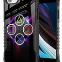 for iPhone SE 2022 2020 Case Gamer Video Game Gaming Design for Men Boys Kids, Military Grade Shockproof Bumper Anti-Scratch Acrylic Back Protection Cover for iPhone SE 3rd/2nd