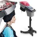 Elitzia Hair Steamer Salon Micro Mister Scalp Treatment Dye Perm Professional O3 Hooded Barber Shop Use for Natural Black Hair with Wheels ET1408B 7-Color Light