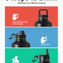 Half Gallon Insulated Water Bottle with Straw & 3 Lids, Coolflask 64 oz Water Jug Large Metal Stainless Steel Wide Mouth for Sports, Gym or Office, Non-BPA Keep Cold 48H Hot 24H, Piano Night