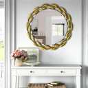 24 Inch Gold Round Wall Mirror Decorative Circle Bathroom Vanity Mirror Wall Mounted Mirrors for Living Room Bedroom Entryway