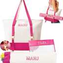 Empty Mahjong Tile Bags Set for American Tiles and Racks,Canvas Tote Bag with Mat Holder Accessories Organizer,Portable Mahjong Case Drawstring Protective Sleeve for Rack Pushers,Rose Red