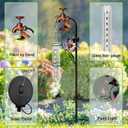 Rain Gauge Outdoor, Decorative Rain Gauge Garden Stake with Butterfly and Flower Design, Copper Faucet Style, Metal Garden Decor for Yard,Garden,Lawn, Pathway, 7" Glass Tube