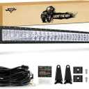 Auxbeam 42 Inch LED Light Bar, 240W Offroad Driving Curved Lights with 5D Reflectors, 24000LM Spot Flood Combo Beam Off Road Fog Light with DT Wiring Harness Kit for Jeep Pickup Trucks SUV ATV UTV