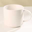 Stackable Coffee Mug,14 OZ Ceramic Coffee Cup with Heat-insulated Handle, Tea Cup for Cappuccino, Latte and Matcha, Suitable for Adults and Children, MicrowaveDishwasher Safe, White