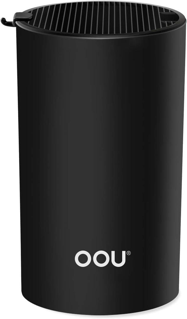 OOU Universal Knife Block Holder Without Knives, Round Kitchen Knife Holder, Detachable Knife Storage for Easy Cleaning-Black