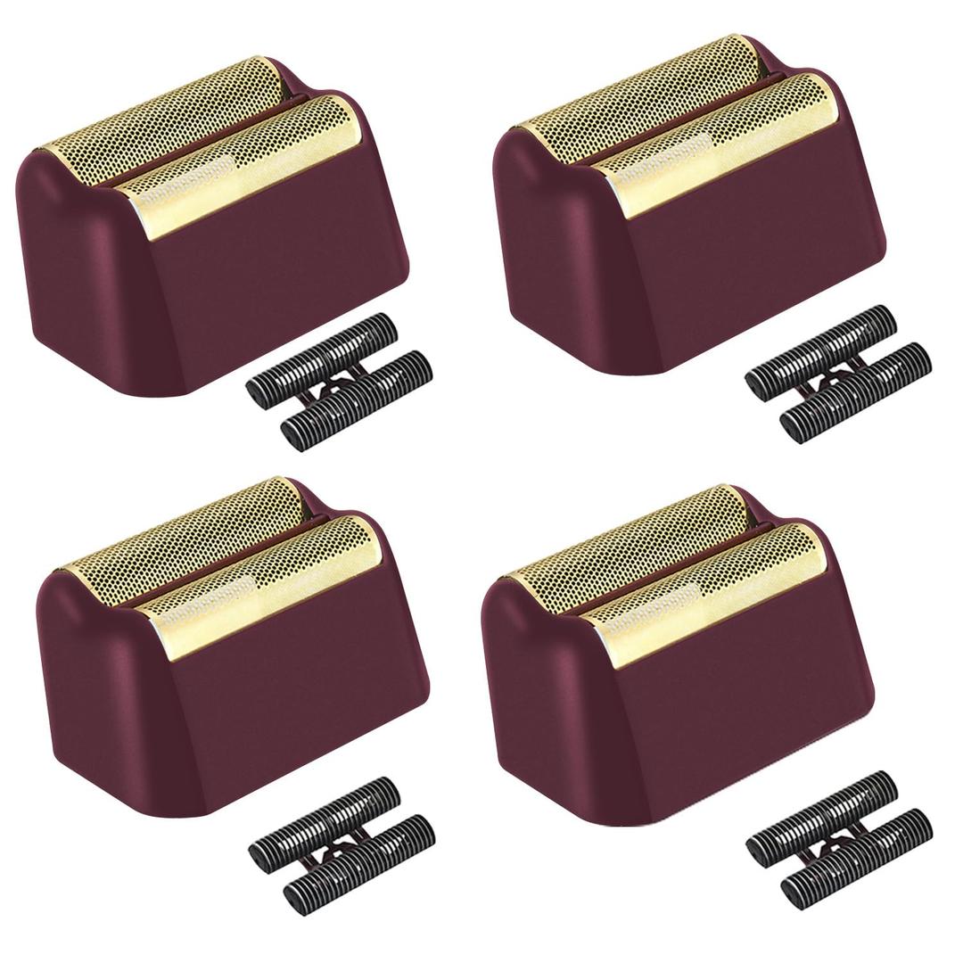 4 Pack Professional 5 Star Series Finale Shaver Replacement Foil and Cutter Bar Assembly Compatible With Wahl Shaver Foil 7031-100, 7043-100 Super Close Shaving Replacement Heads (Black)