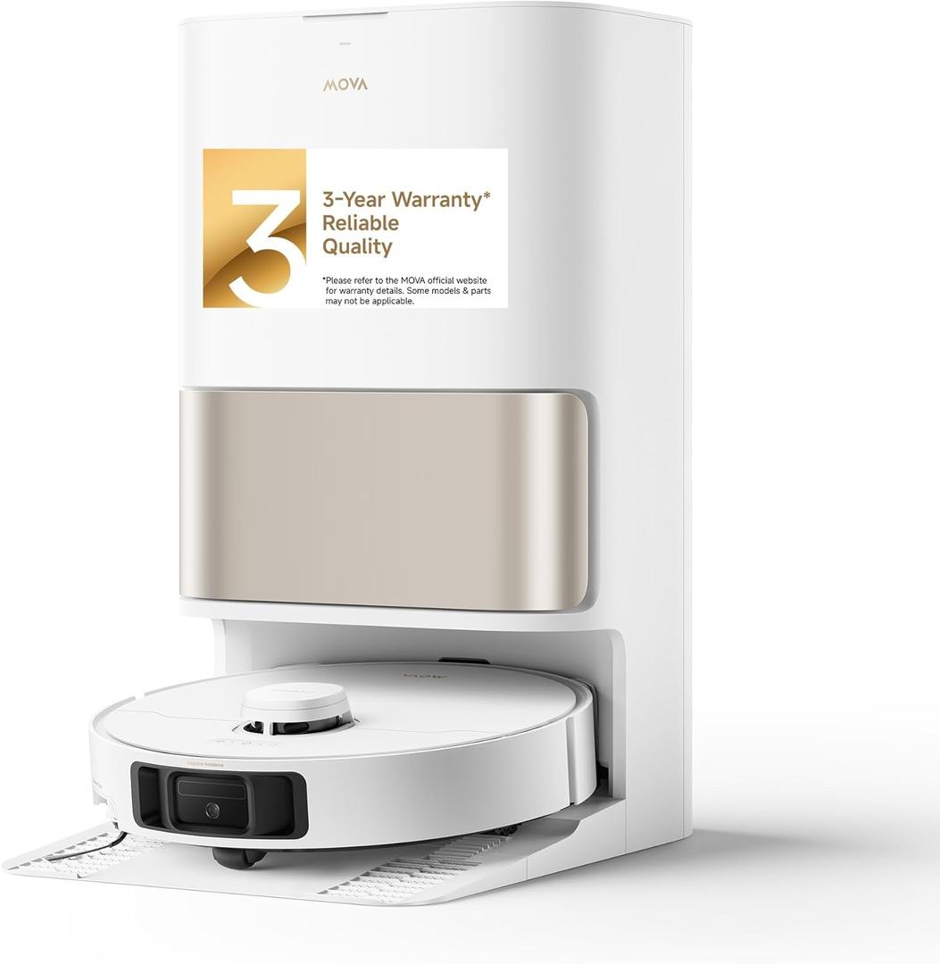 Mova P10 Pro Ultra Gen 2 Robot Vacuum and Mop, 26,000Pa Suaction, 212F Hot Water Auto Mop Washing, 1-Hour Hot Air Drying, Extenable Mop, All-in-One Dock, Triple Anti-Tangle System for Home