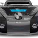Philips Portable CD Player Boombox Bluetooth with Cassette Player All in one Powerful Stereo Boom Box CD Player for Home Mega Bass Reflex Speakers, Radio/USB/MP3/AUX Input with Backlight LCD Display