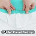 Smiry Rectangle Tablecloth, Elastic Fitted Flannel Backed Vinyl Tablecloths for 8ft Folding Tables, Waterproof Wipeable Table Covers for Indoor, Outdoor, Picnic and Camping (Teal, 36"x96")