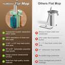 HoMettler 3-Tank Transparent Mop and Bucket Set with Separate Dirty & Clean Water, 65" Flat Mop for Floor Cleaning, 4 Machine Washable Microfiber Pads for Wood Tile - Green