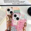 Compatible with iPhone 13 Case, Aesthetic Cute Patchwork Pattern Designed, Soft TPU Slim Shockproof Phone Case for Girls Women, Pink Plaid Striped