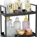 2-Tier Countertop Organizer for Bathroom  Cosmetic Organizer Rack and Storage Shelf for Bedrooms, Offices, Kitchen Counters, and Under Sinks (Black)