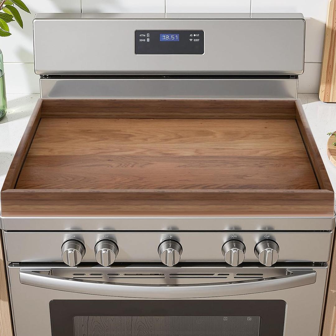 Gas Stove Top Cover: Acacia 30 * 22 Inches Electric Stovetop Covers, Noodle Board with Handles, Wood RV Cutting Board for Kitchen Counter