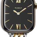 Designer Band Compatible with Apple Watch Bands for Women 38/40/41/42/44/45/46/49mm, Dressy Fancy Stainless Steel Metal Strap for iWatch Series 11 10 9 8 7 6 5 4 3 SE Ultra 3 2 1 (Two-Tone (Gold & Silver))