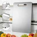 3 PCS Stainless Steel Board for Kitchen, Non-Staining&Odor-Free, Burr-Free Edges, Dishwasher Safe, Non Toxic Cutting Boardfor Home & Commercial Food Prep (S+M+L)