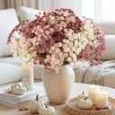 Baby Breath Flowers Fall Flowers Artificial Bulk, 30Pcs Fall Decor Fake Gypsophila Plants Bouquets Flowers Real Touch Faux Babies Breath Arrangement for Home Autumn Wedding Party Vase Decoration Pink