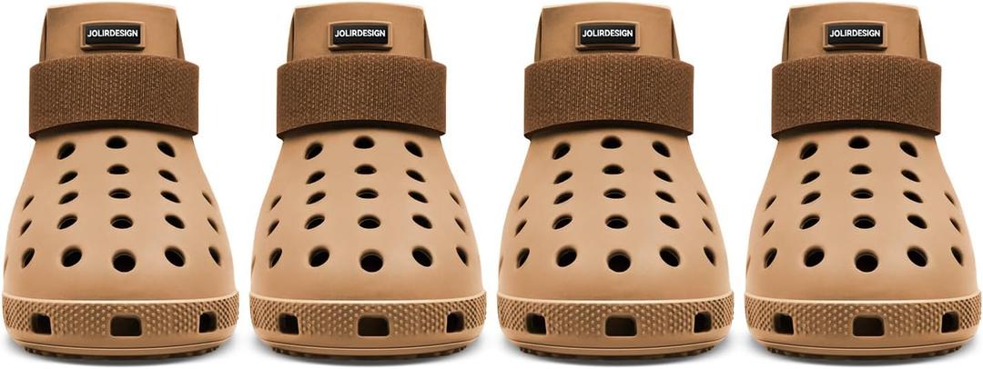 Dog Shoes for Hot Pavement - Dog Shoe for Small & Medium & Large Dogs, Dog Boots Paw Protectors, Easy ON & Off, Non-Slip, Waterproof, Easy-Clean Dog Booties for Beach and Snow (Brown, XL)