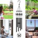 Butterfly Wind Chimes for Outside,Sympathy Garden Decor Gifts for Women Mom and Grandma,Christmas Windchime in Loving Memory Outdoor Decoration for Yard, Patio, Porch, Lawn, LandscapeHalloween