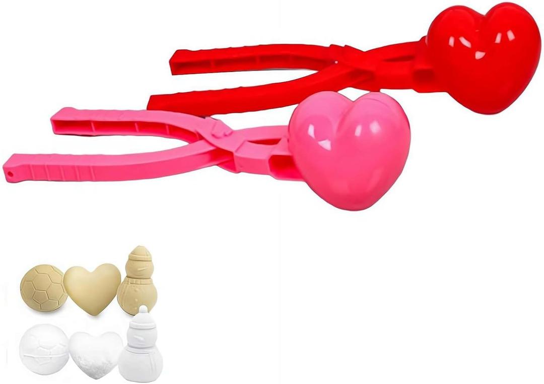 MEIDAYAI Snowball Maker, 4 Pack Snowball Mold for Kids, Snowball Mold Snow Toys, Outdoor Beach Toy Snowball Maker Toys with Handle, Birthday Xmas Gifts for Kids Ages 2-10