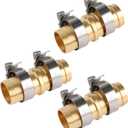 3/4" Brass Garden Hose Repair Kit, 3 Pack Heavy-Duty Water Hose Mender with Stainless Steel Clamps, Hose Repair Fittings for 3/4 Inch Garden Hose Splice & Extension