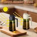 SWEET VIEW 2PCS Olive Oil Dispenser and Oil Sprayer 16oz/470ml Glass Light-Proof Oil Pourer for Kitchen Air Fryer, Cooking, Salad, and BBQ, with Stickers