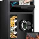 2.6 Cub Drop Safe for Business, Quick Place Safe with Drop Slot, Digital Backlit Combination Lock and Backup Key, Alarm & Mute System, Anti-theft Money Deposit Safes for Cash Slip Business Office Home