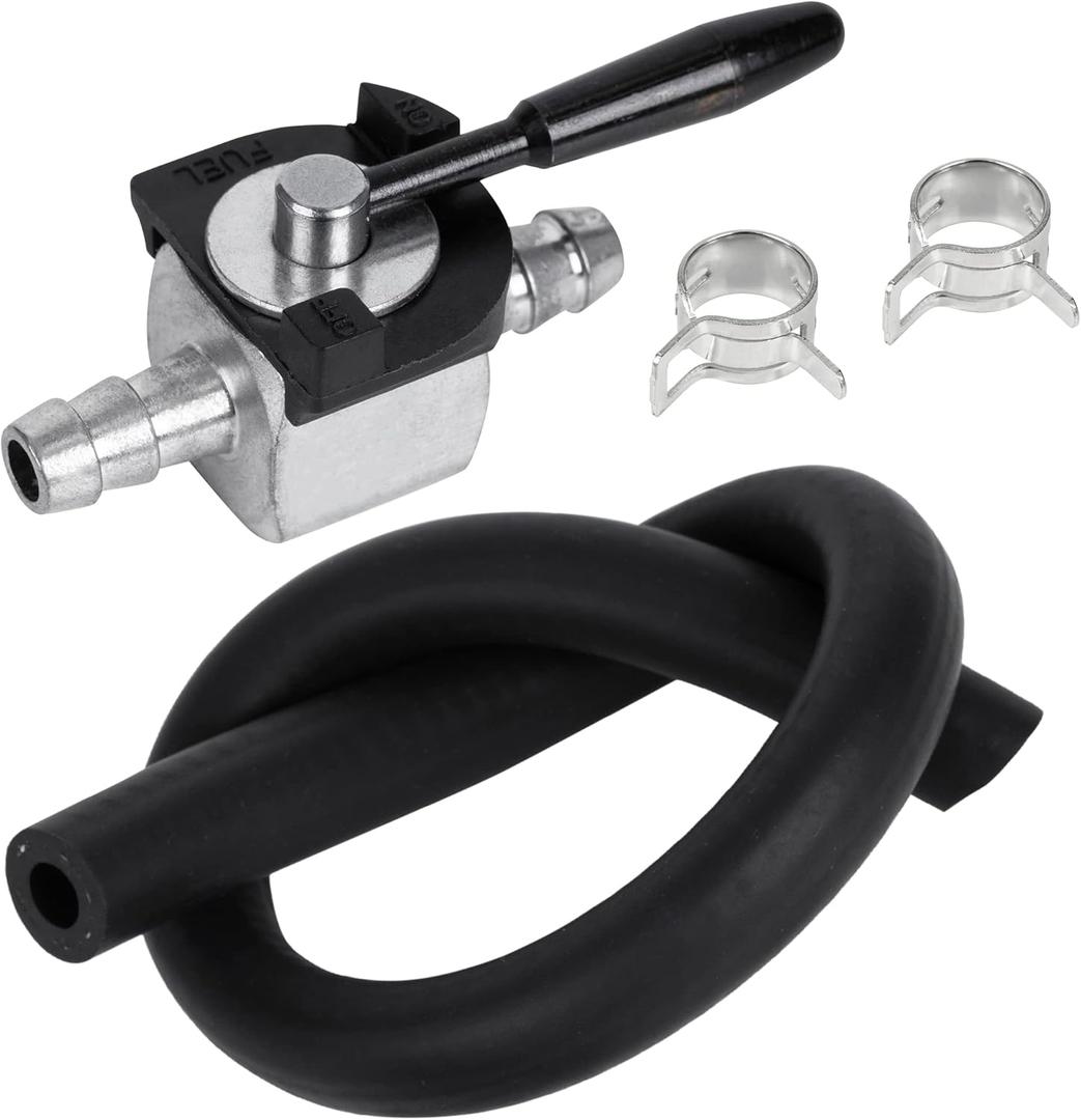 BlueStars 48568 1/4" Inline Fuel Shut Off Valve Kit - Compatible with Scagg 48568 Oregon 07-403 180 Degree Ball Valve Heavy Duty Inline Cut Petcock Gas Diesel Petrol for 1/4" Fuel Line Lawn Mower