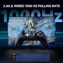 ECHTPower PC Gaming ControllerWireless for PC with Hall-Effect Joysticks, 1000Hz Polling Rate, No Drift, Turbo & Vibration, Compatible with Windows/Switch/iOS/Android/Steam Place & Charge Dock
